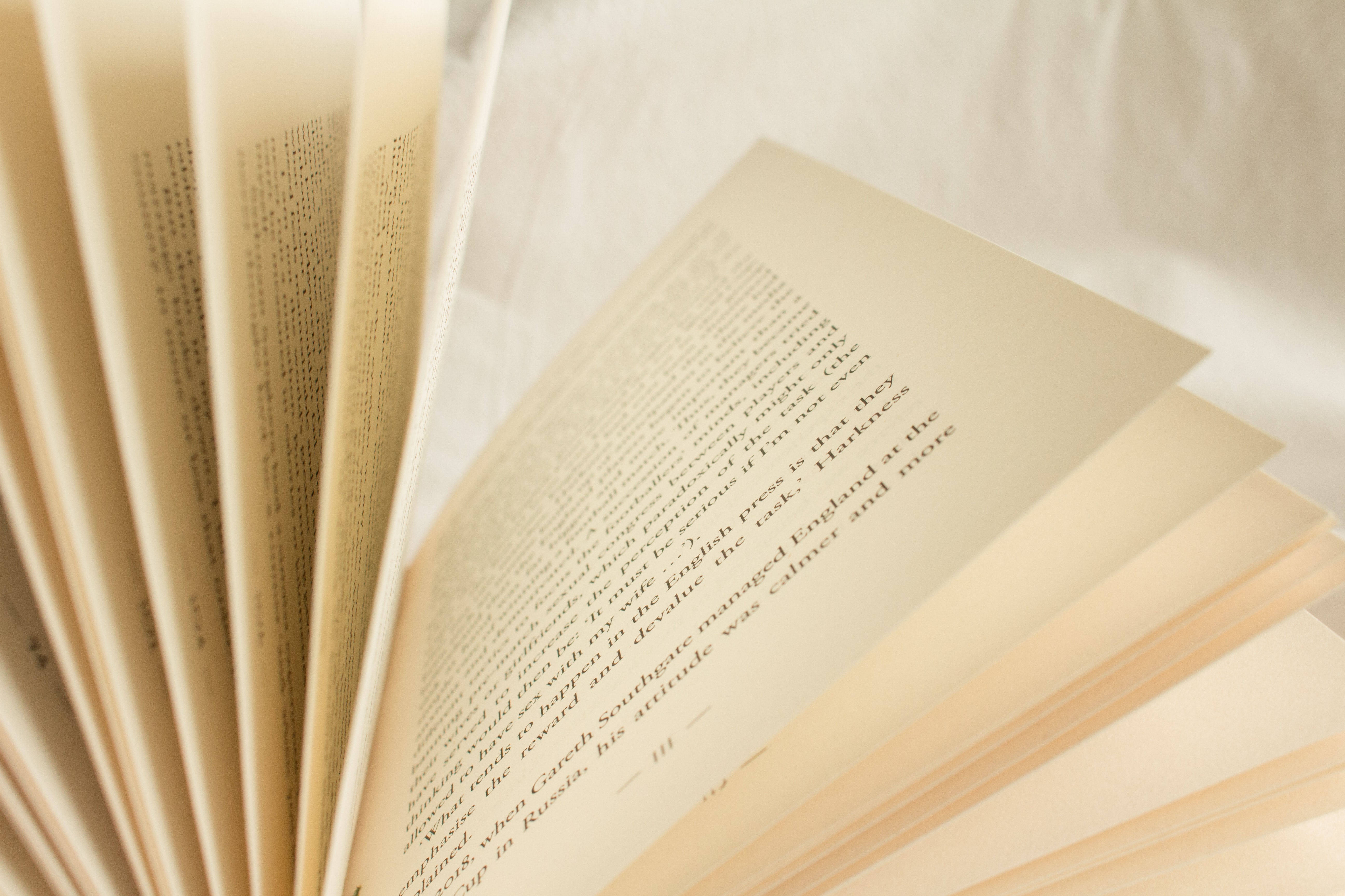 close up of the pages of a book on its side